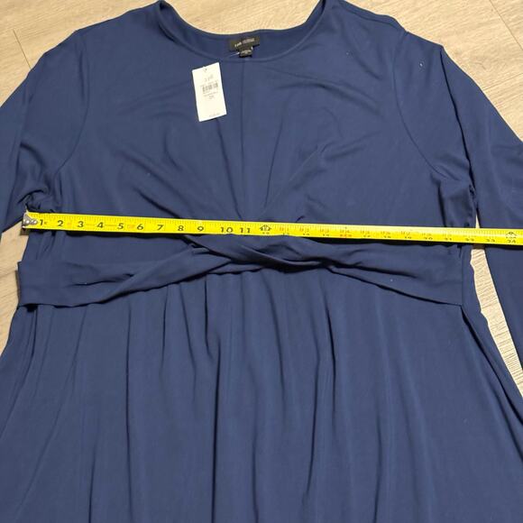 J Jill Wherever Collection A-Line Dress 3X Blue Knit Long Sleeve NWT Comfort Fit - Picture 5 of 11